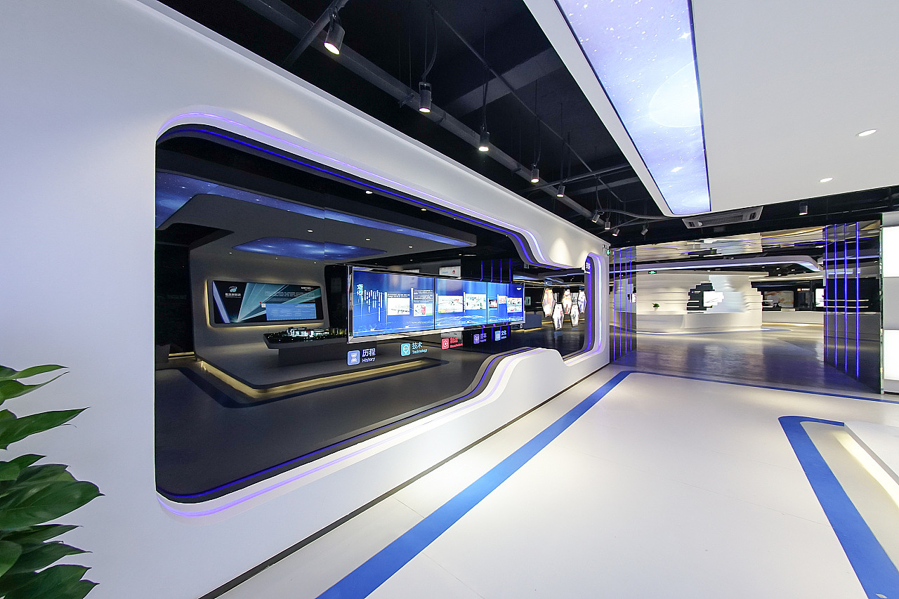 企业科技感展厅设计 3D效果图设计