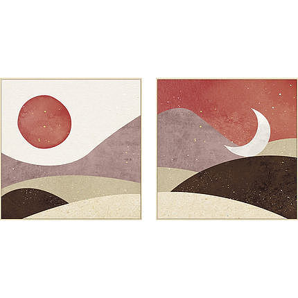 日月同辉|插画|商业插画|起贝艺术装饰画_原创作品-站酷zcool