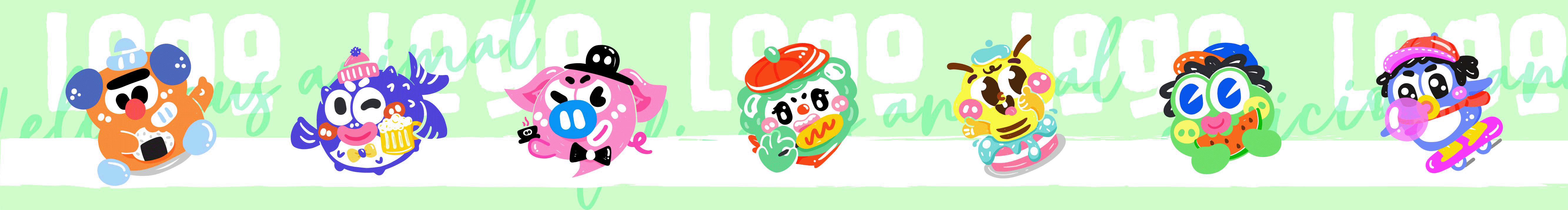 Delicious animal-吃货小甜心系列-卡通LOGO(图ZMzQ4NDQzNzk2) - Logo - 站酷设计师hebheb原创素材 - 站酷ZCOOL