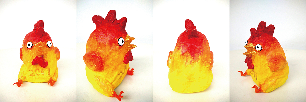 【纸塑】报纸的重生轮回（3）2017/二零一鸡（图ZODMzMTI3Mjg=） - 其他手工艺 - 站酷设计师Cyp苹果原创素材 - 站酷ZCOOL