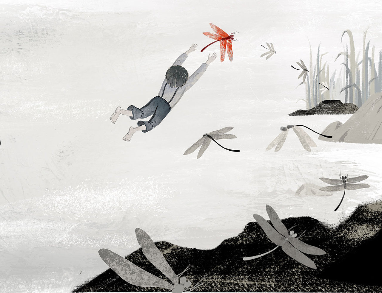 <The Red Dragonfly>—a story born from shado