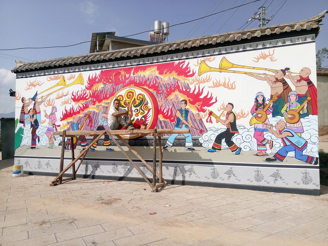 云南昆明楚雄曲靖墙体彩绘墙画墙绘制作公司锦泰彩绘