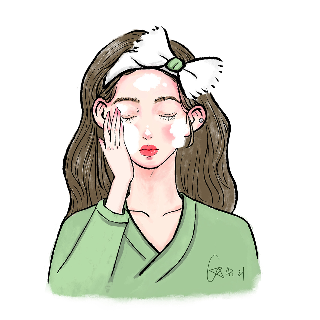 杂志插画| 护肤步骤