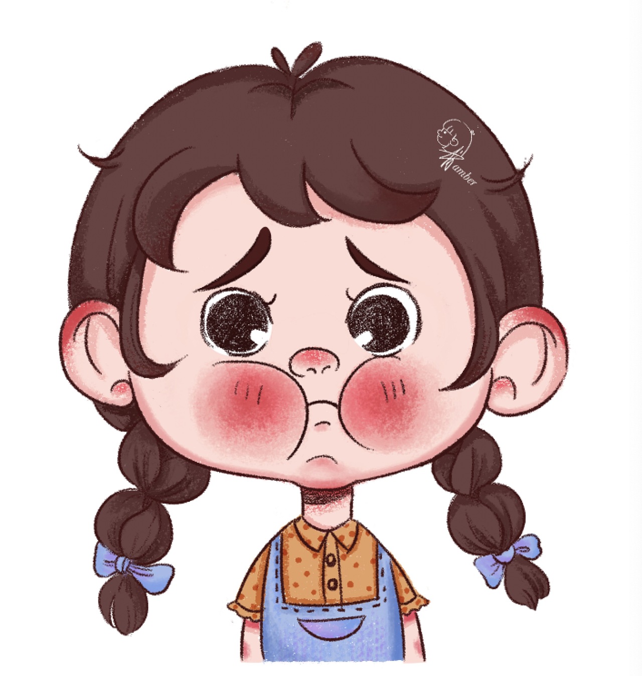 原创表情——麻花妹|插画|儿童插画|肖肖amber - 原创作品 - 站酷