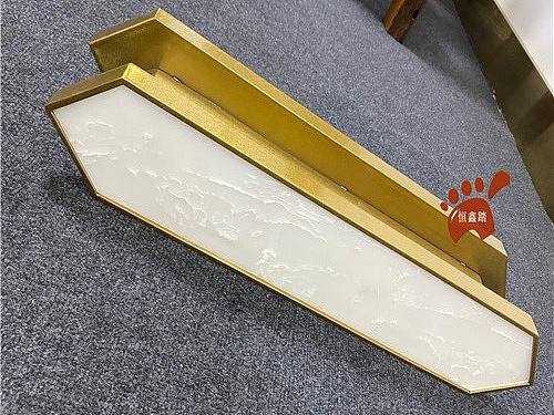 白玉石酒店大门拉手，香槟金乱纹不锈钢镶玉石拉手