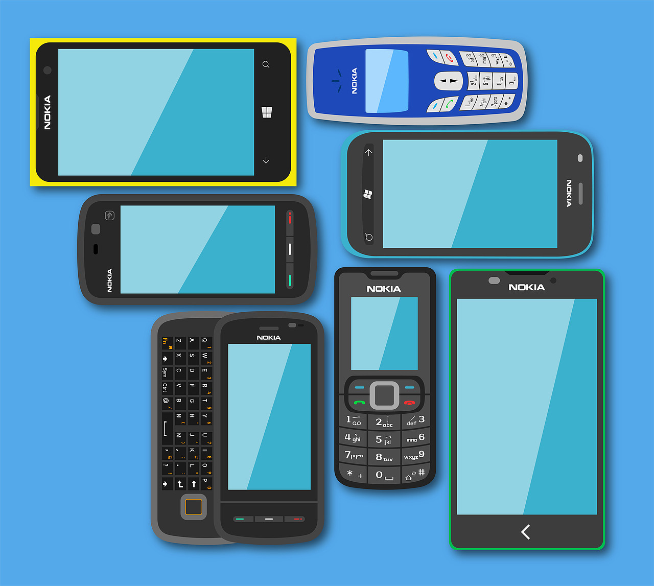 诺基亚手机扁平化展示