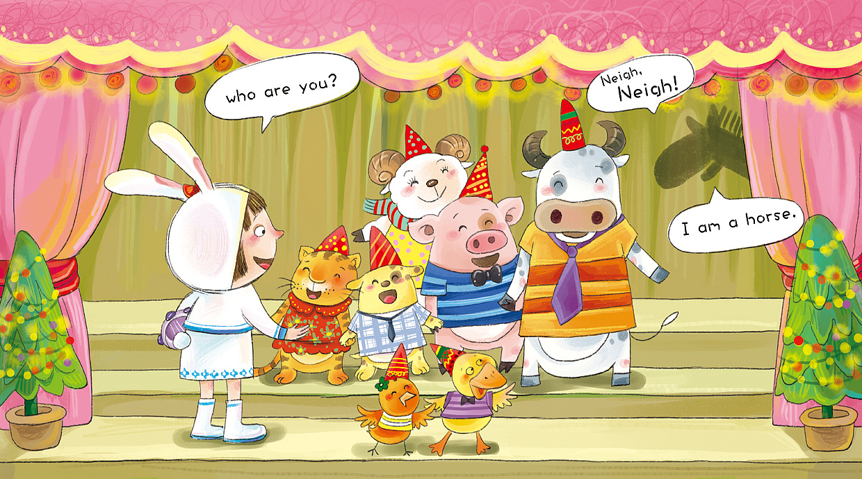 英语绘本《动物合唱团》|插画|儿童插画|饭团子106 - 原创作品 - 站酷