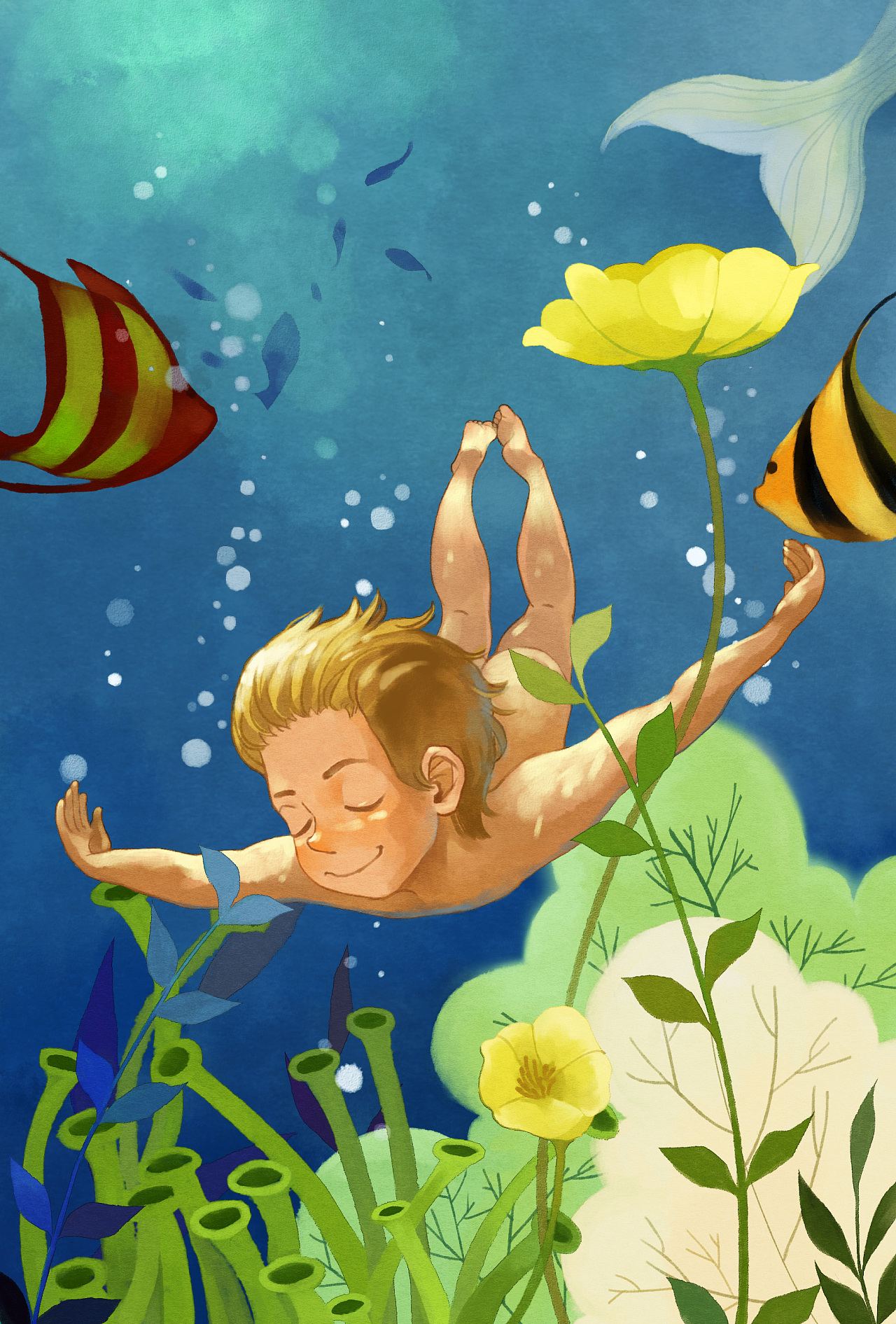 竹林环绕的湖面一位妙龄少女沐浴在水里（AI作画）-搜狐大视野-搜狐新闻