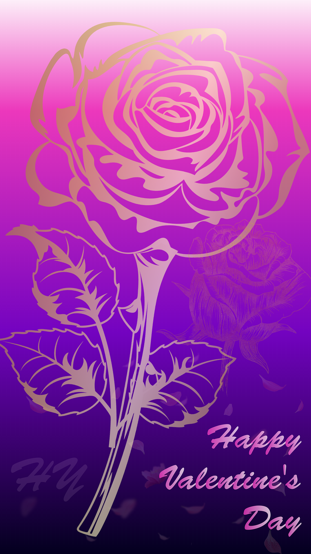 情人节烫金玫瑰