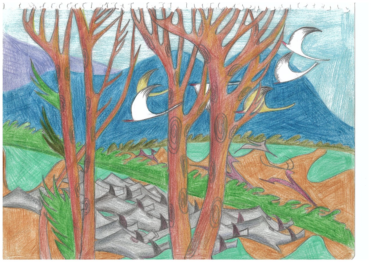 海啸插图|插画|艺术插画|闪电荆棘鸟 - 原创作品 - 站酷 (zcool)