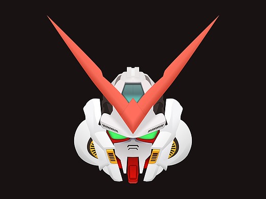 ps钢笔画-高达红异端