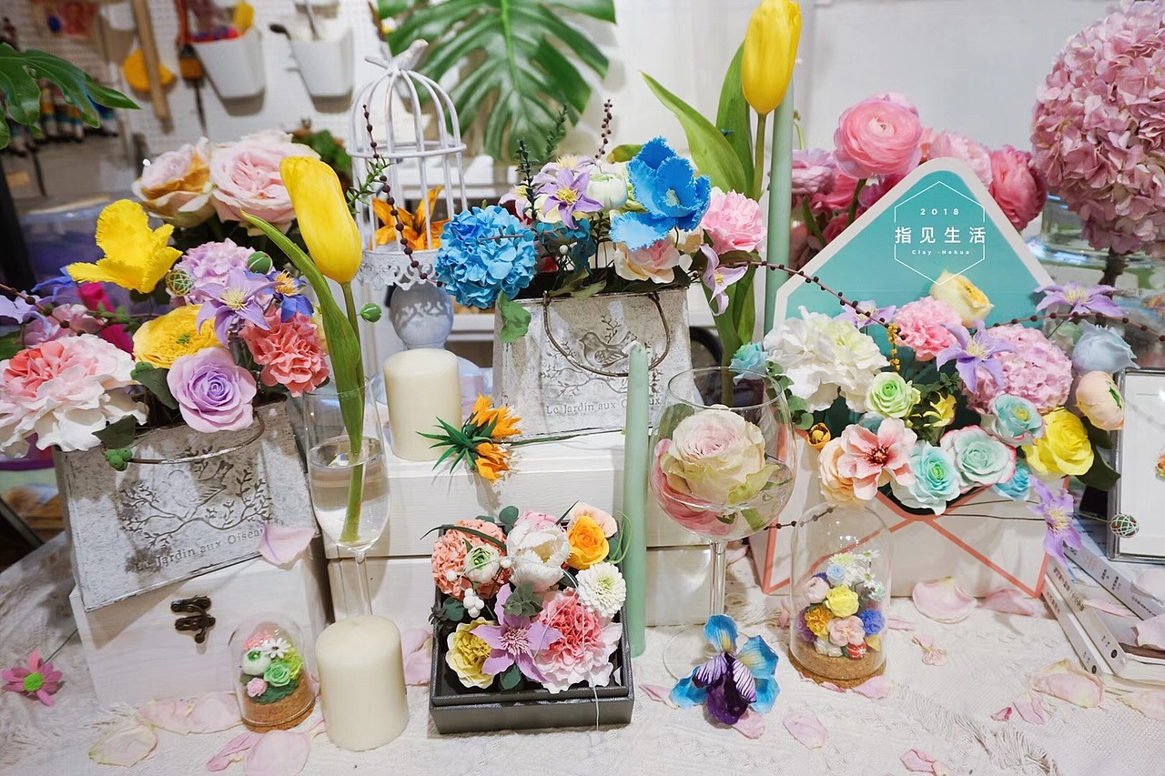 粘土花艺作品