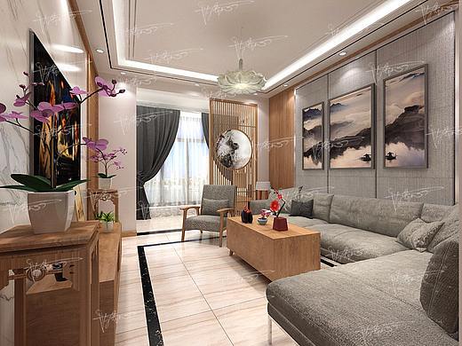 90平新中式（个人主页-ZMjYwMjkyODQ=） - 家装设计 - 站酷设计师陈仙儿呢原创素材 - 站酷ZCOOL