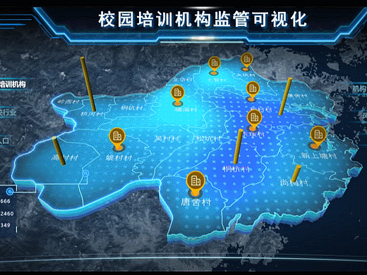 校园培训机构监管可视化~数据可视化大屏