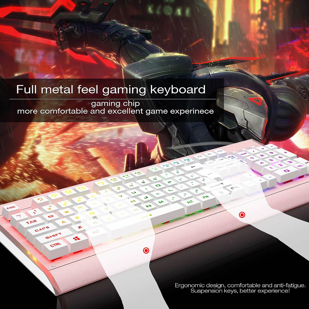 三维设计3dmax商业产品后期精修产品设计工业产品淘宝京东天猫亚马逊跨境电商产品游戏粉色金属键盘