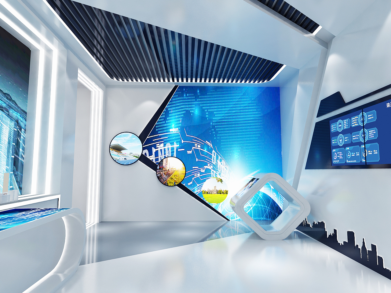 R&T工业科技展厅设计3D效果图（图ZMjEzODAyMjQ4） - 场景 - 站酷设计师3D设计师NG男原创素材 - 站酷ZCOOL