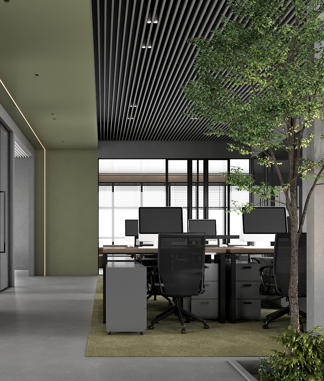绿色办公室（图ZMjkwODM1NTYw） - 商业空间设计 - 站酷设计师林译原创素材 - 站酷ZCOOL