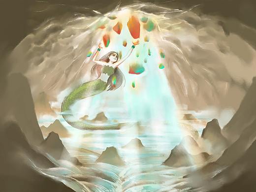 女媧補天（個人主頁-ZNDkyNDM0OTY=） - 兒童插畫 - 站酷設計師賦柴米原創(chuàng)素材 - 站酷ZCOOL