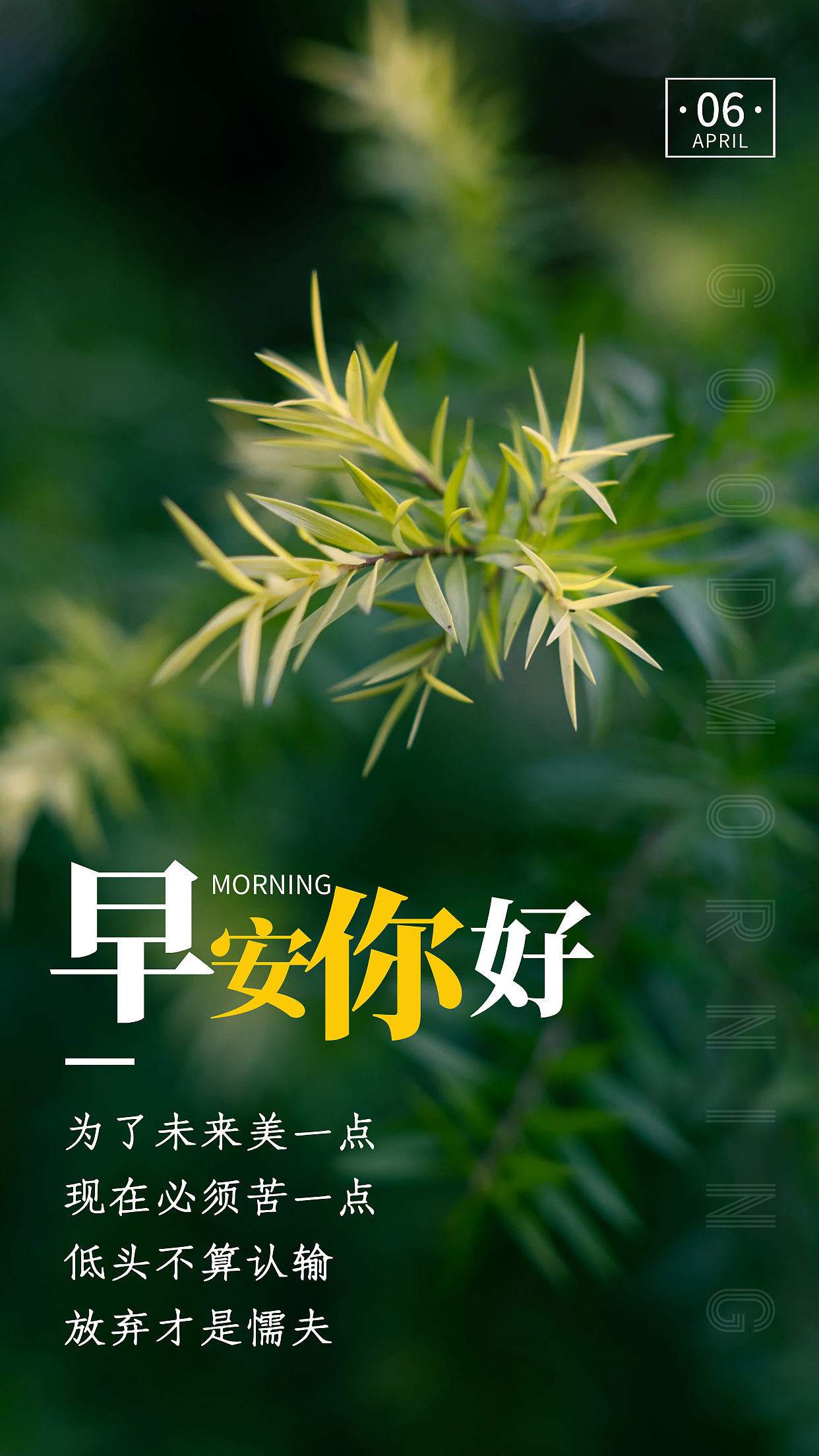 早安励志正能量海报文字排版