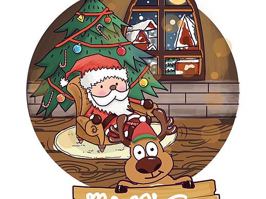 口粮app圣诞节开屏-手绘