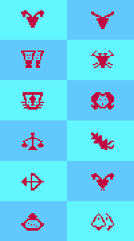 像素图标-十二星座