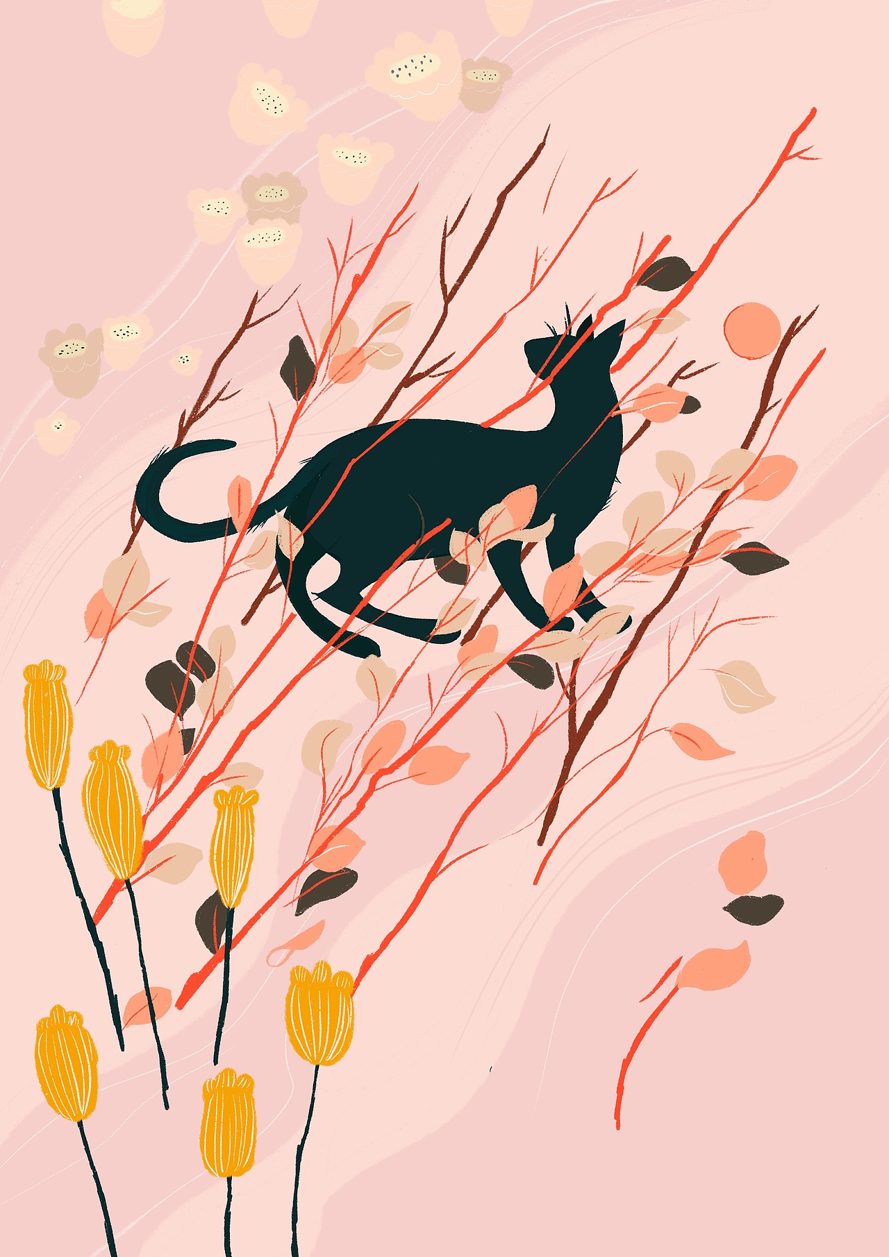 爱猫的我（图ZMjAzMTk5ODAw） - 艺术插画 - 站酷设计师野谷野谷原创素材 - 站酷ZCOOL