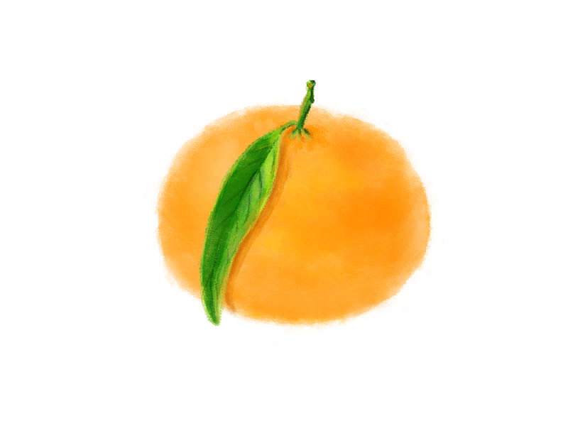 每日一画水果水彩橘子