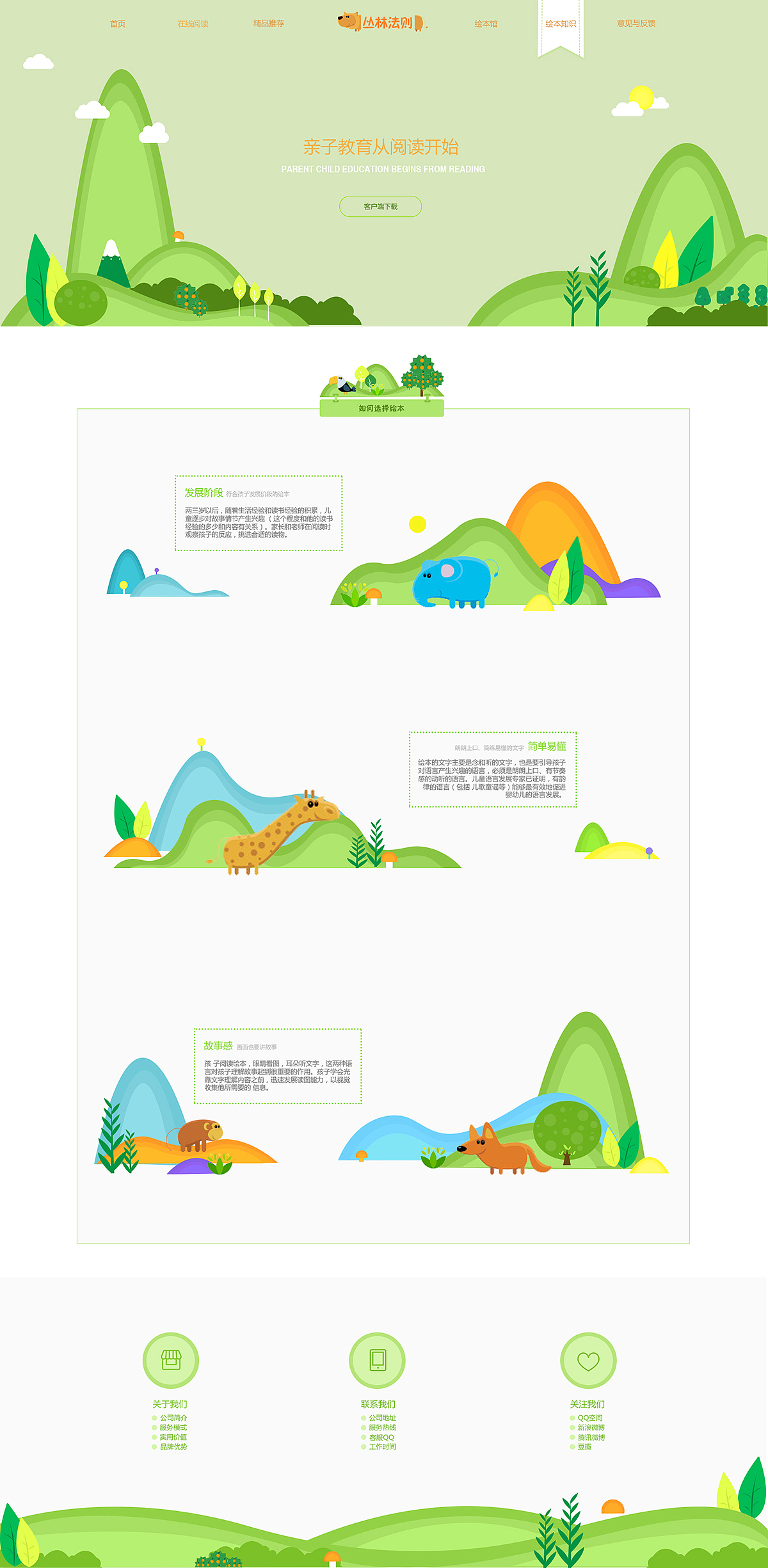 丛林法则儿童绘本工作室官网设计（图ZNjIzNjk2MzY=） - 企业官网 - 站酷设计师自然卷666777原创素材 - 站酷ZCOOL