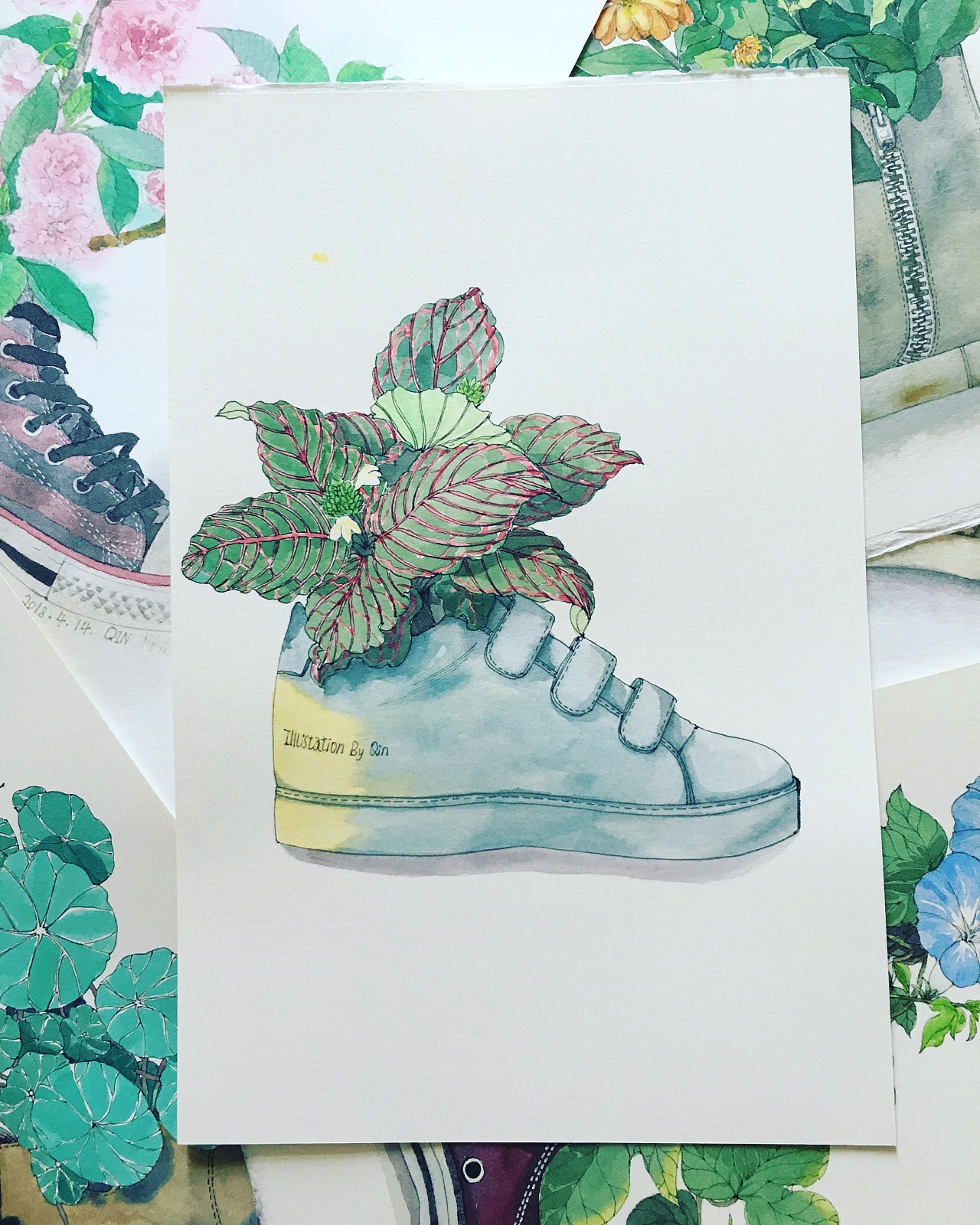 鞋子里的花|插画|艺术插画|Qin的主页 - 原创作品 - 站酷 (ZCOOL)