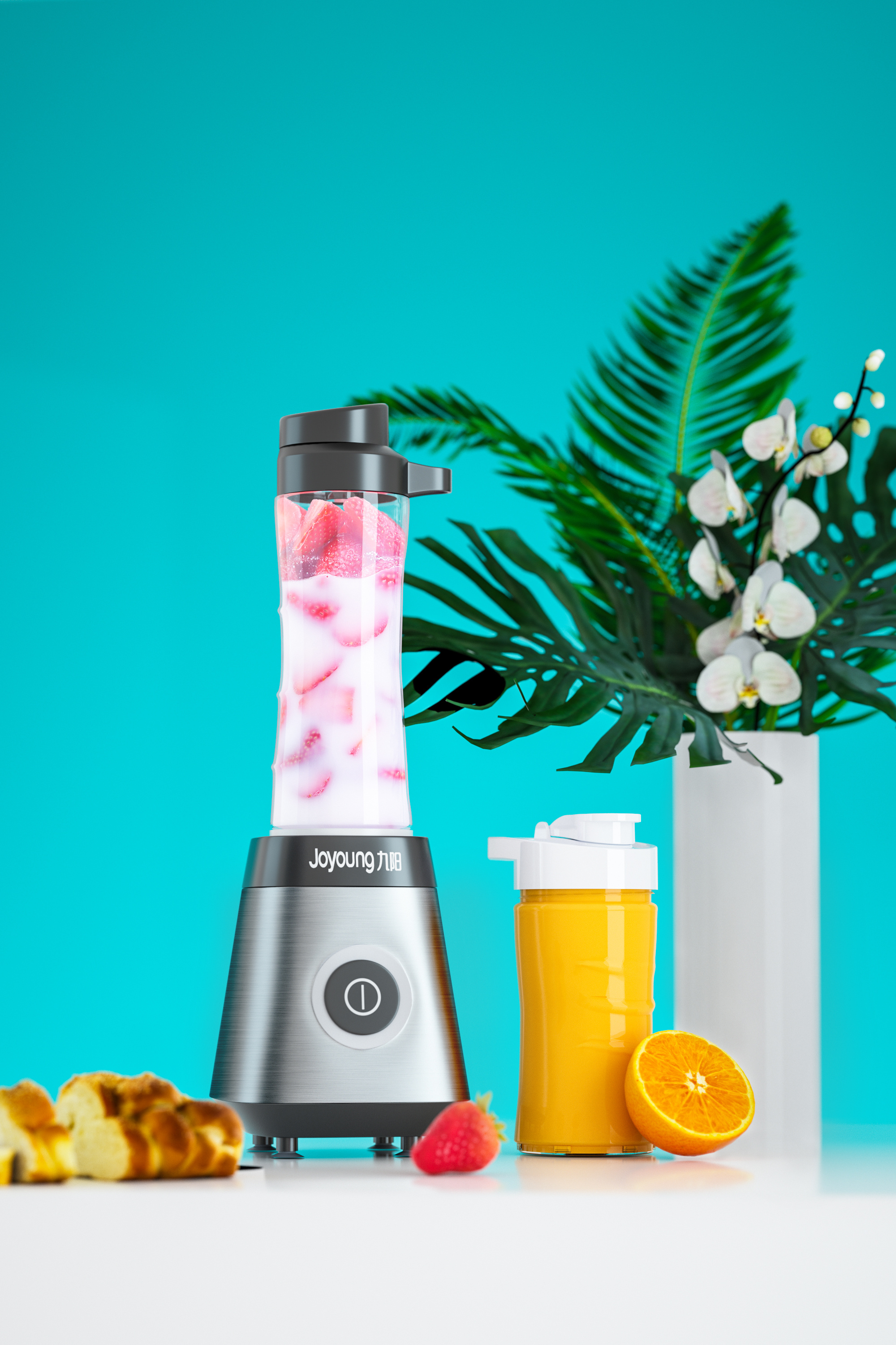 c4d产品场景--压榨机,耳机,洗衣液,剃须刀