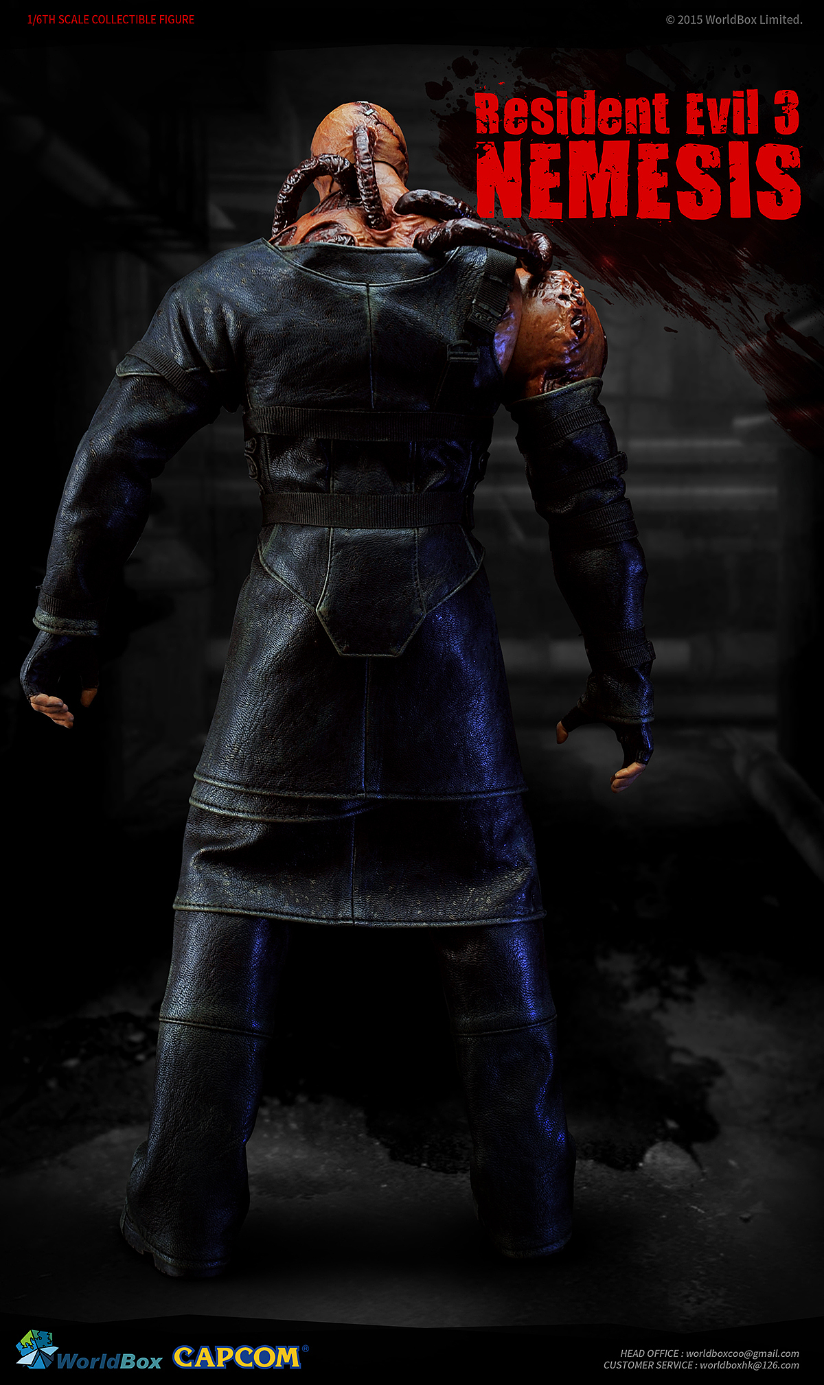 worldbox生化危机3复仇女神追踪者40cm高终极boss16可动人偶非手办