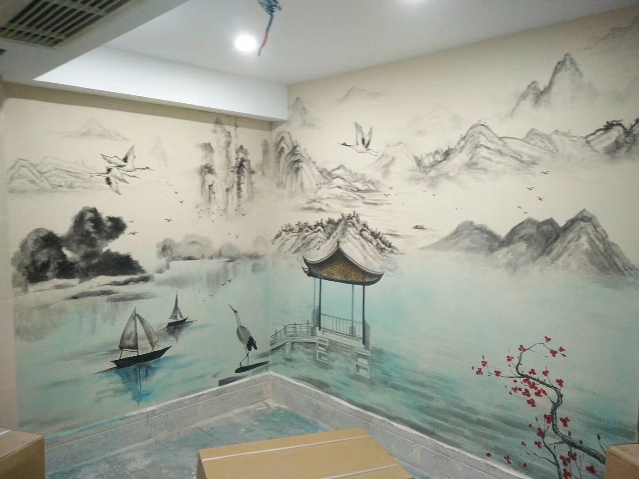 徽派建筑彩绘餐厅