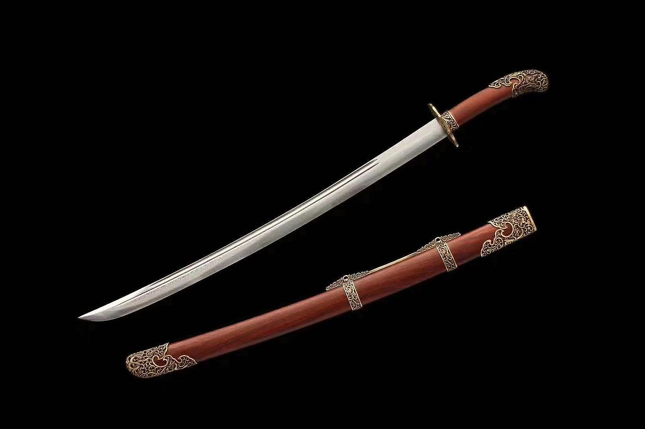 纯铜镂空精雕装百炼钢明代腰刀 和风堂美术刀剑