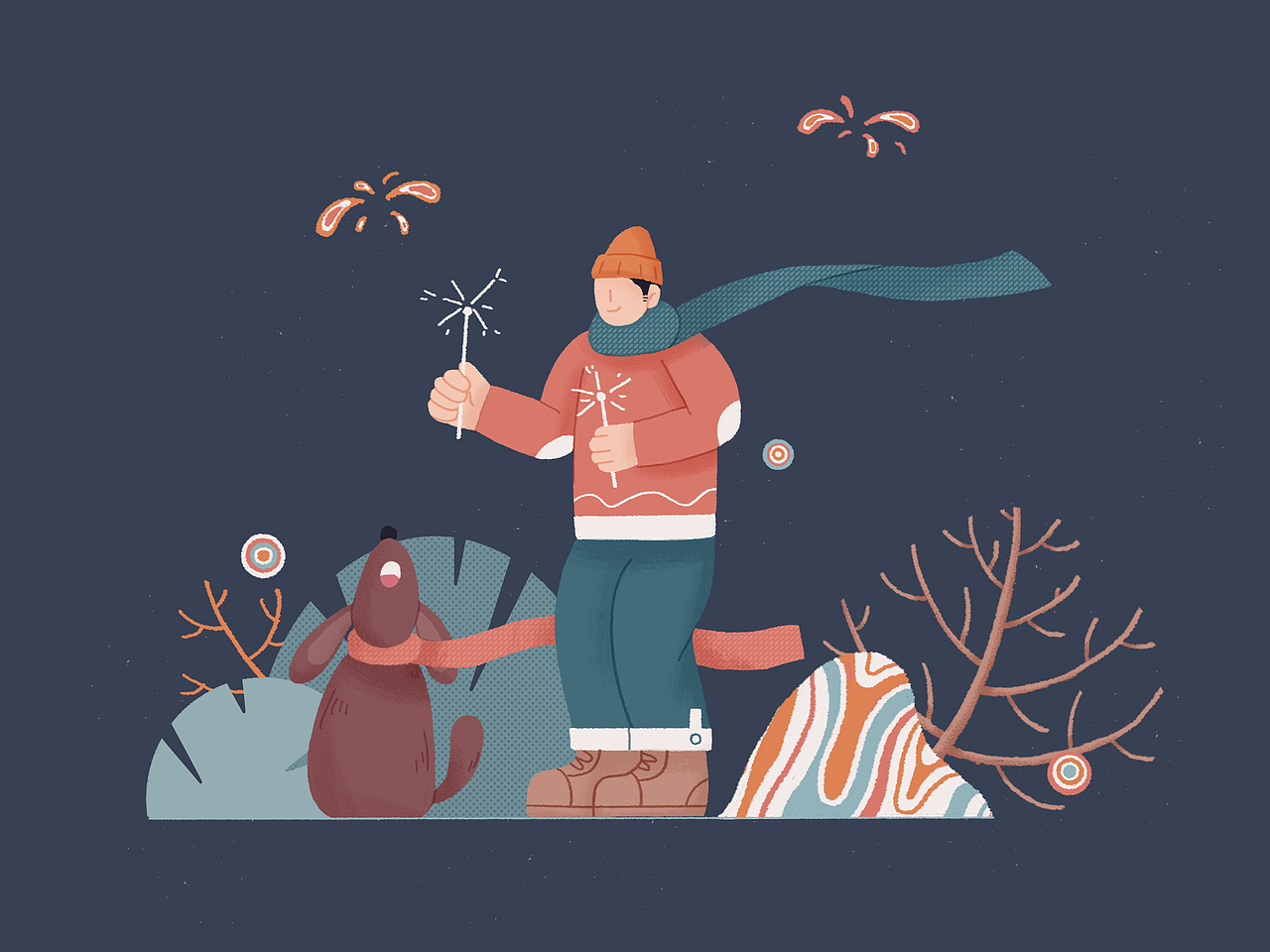 一组插画练习#新年快乐#