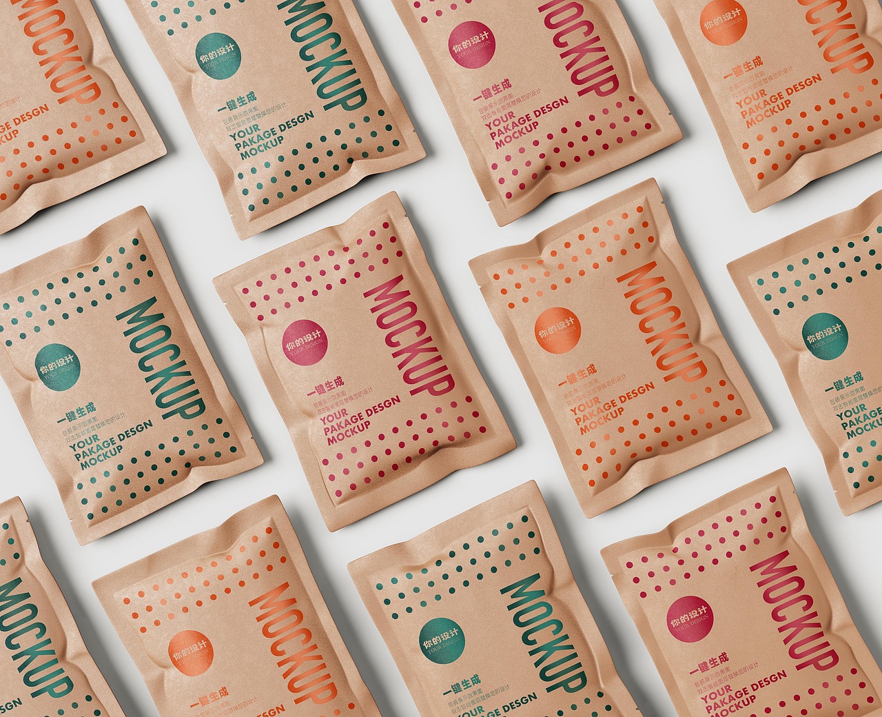 包装设计师一稿过必备包装样机之牛皮纸袋样机