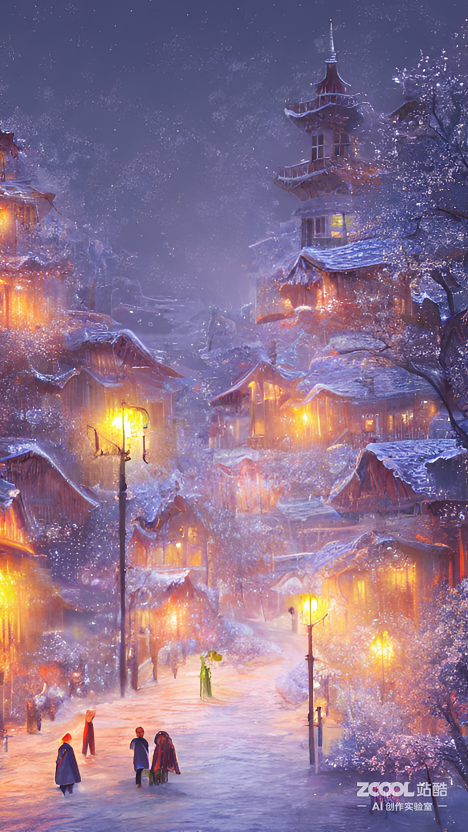 #AI创作实验室#立冬的桂林晚上，童话般的场景