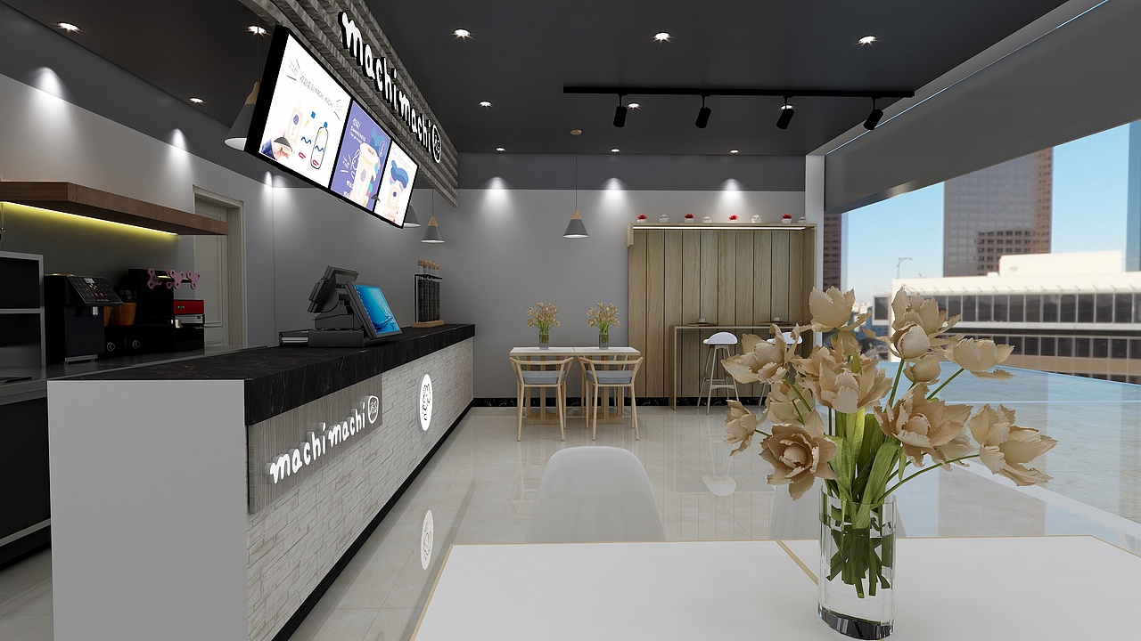 奶茶店装修效果图