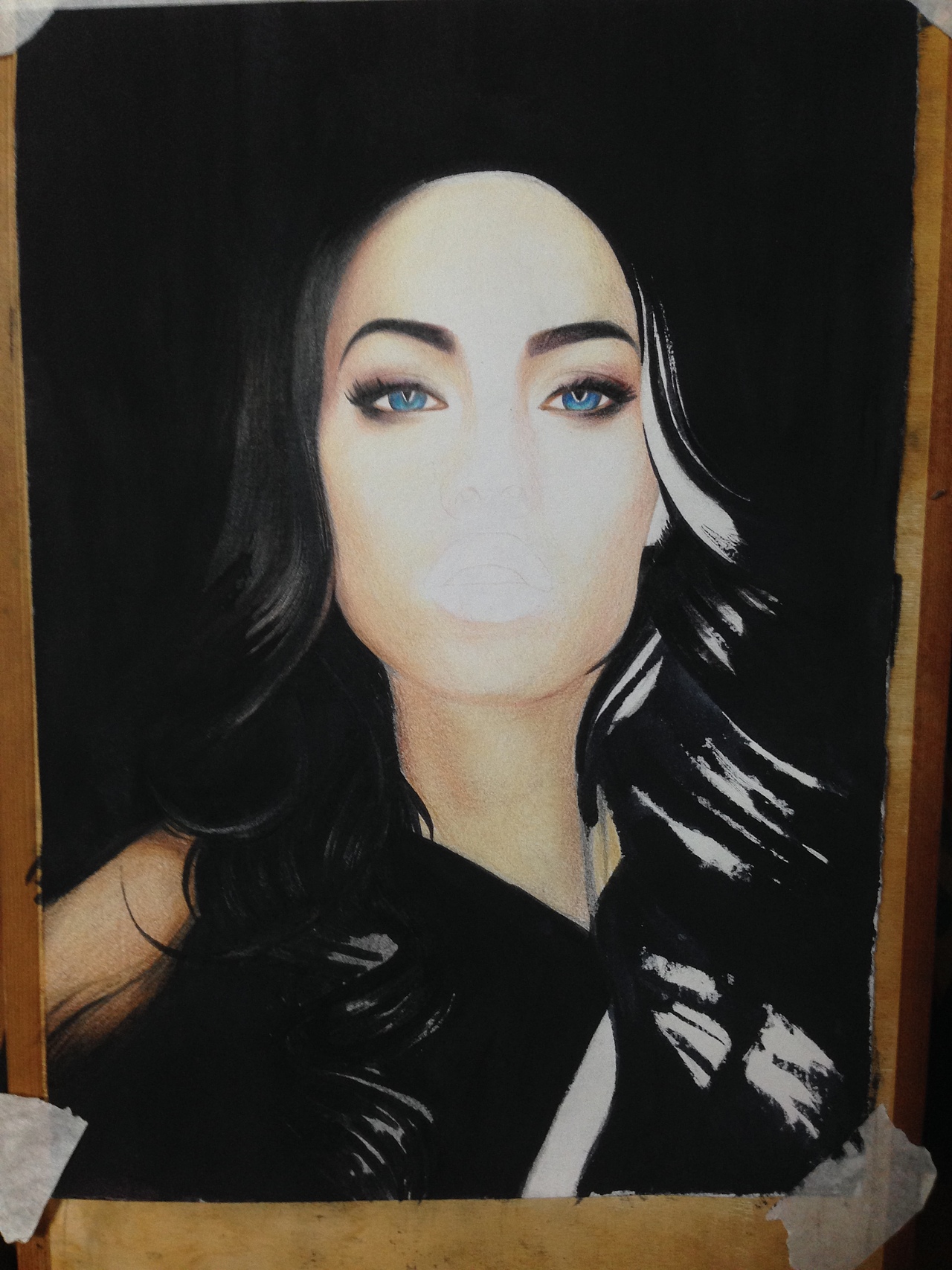 megan fox 附带过程图 彩色铅笔肖像画