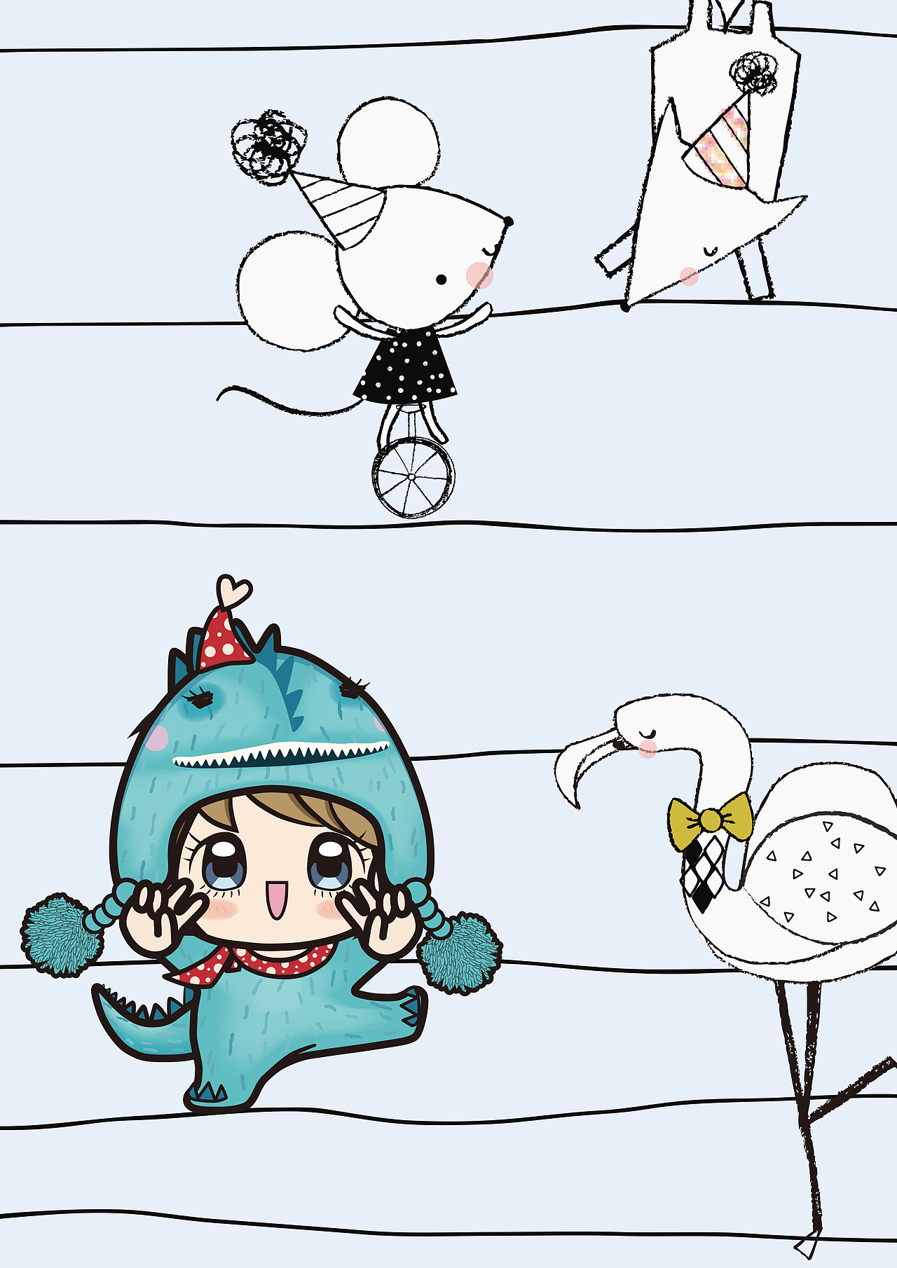 卡通形象设计/小魔怪/ 恐龙造型宝宝/ 表情包/吉祥物