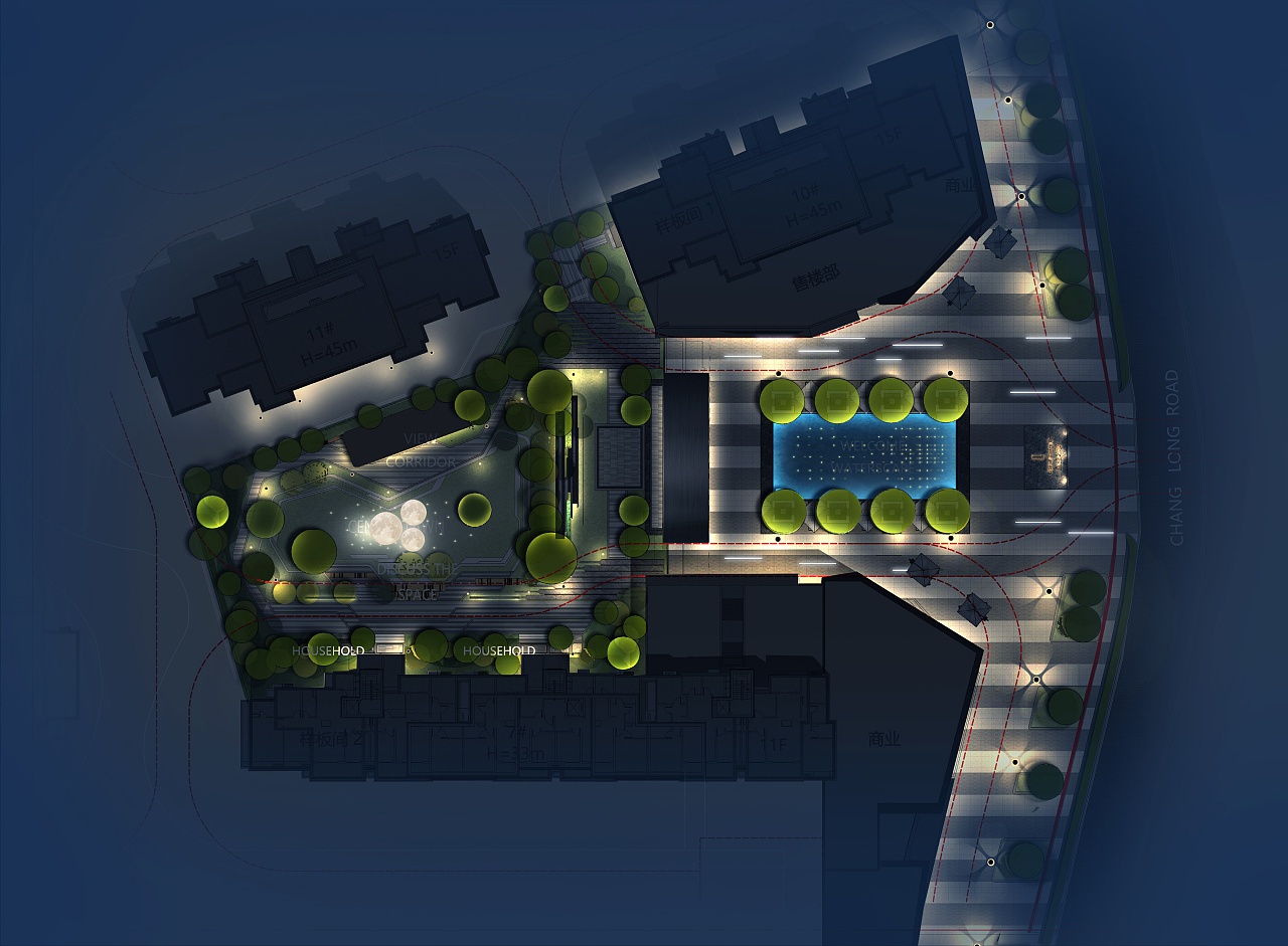 照明设计 夜景彩平图