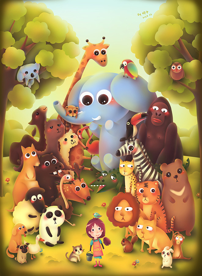 欢迎来到动物园~☆（图ZMTMwMjQ2ODA=） - 儿童插画 - 站酷设计师烨子爱画画原创素材 - 站酷ZCOOL