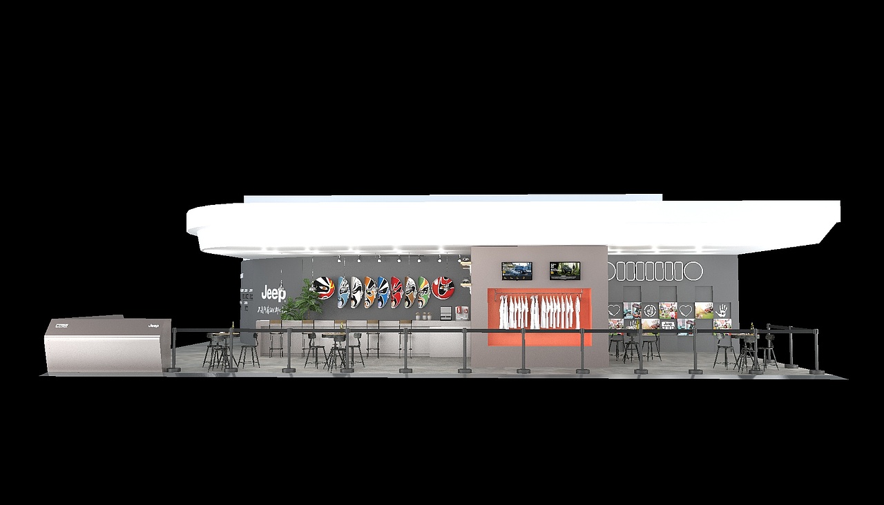 Jeep车展咖啡休闲区效果图一