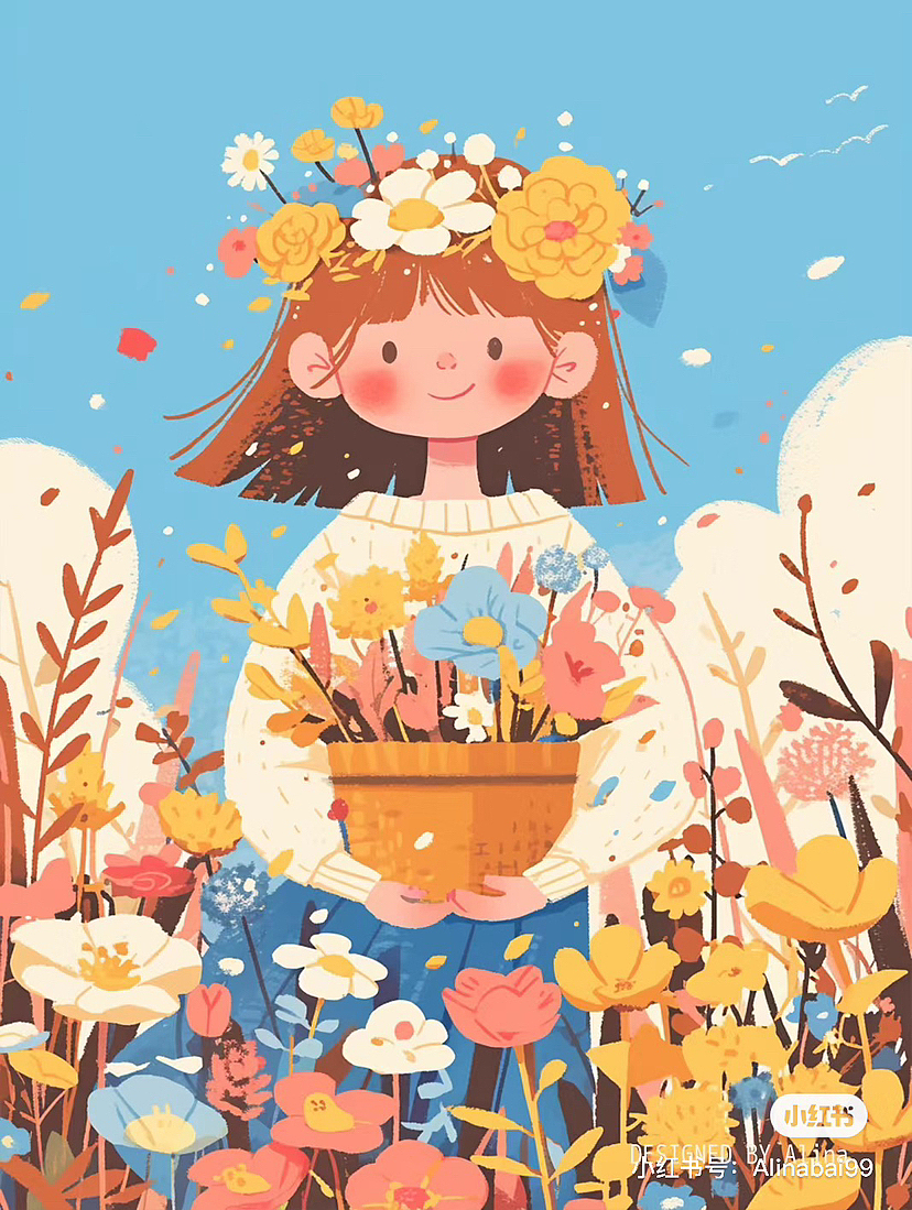 Midjourney出发一组扁平插画