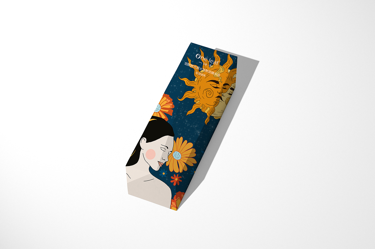 大广赛一叶子熬夜精华包装插画设计