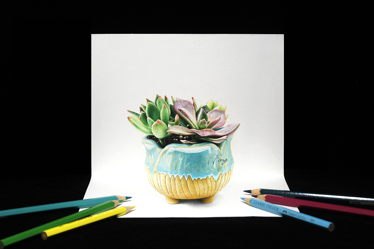 彩铅手绘——3D立体画(合集多图)