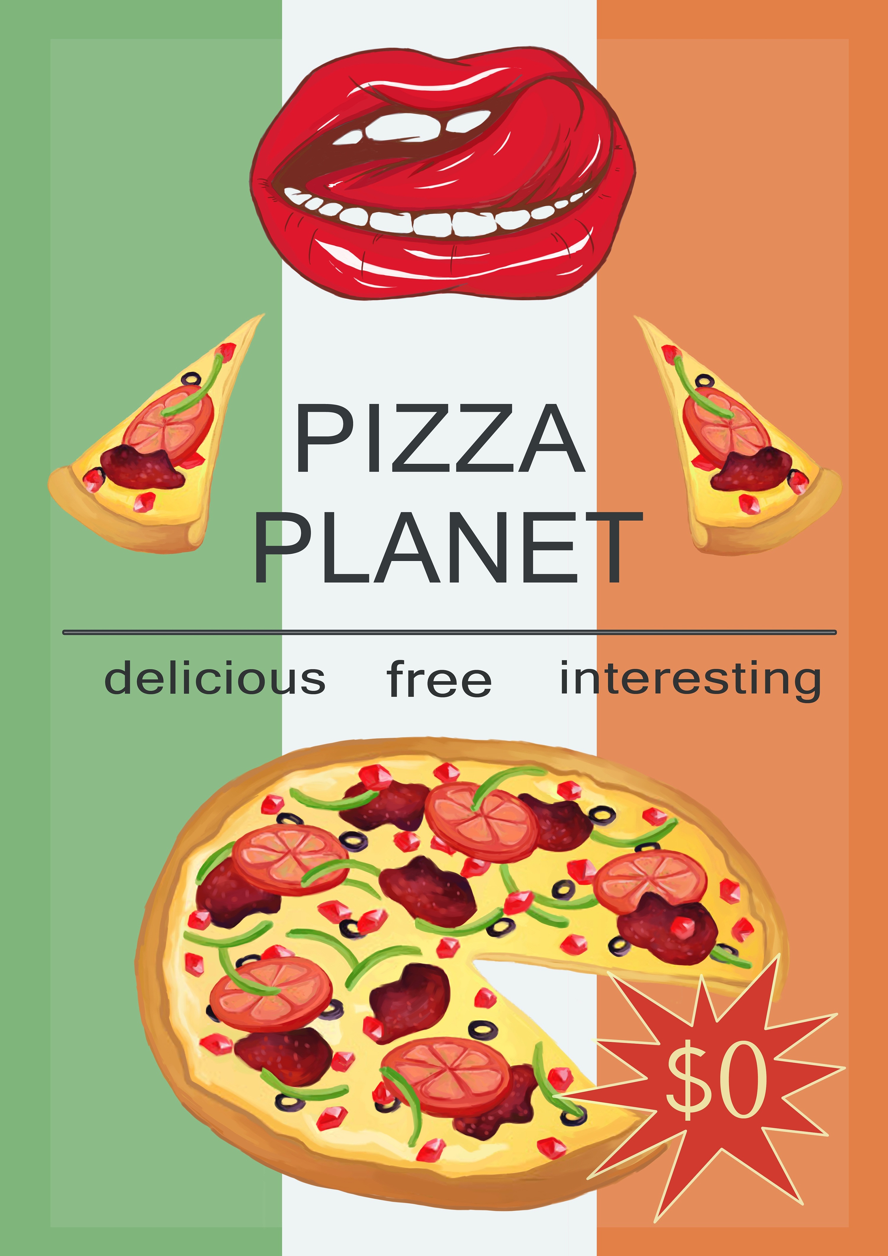 披萨星球 第八届大广赛披萨星球平面类作品 披萨海报 美食招贴 披萨