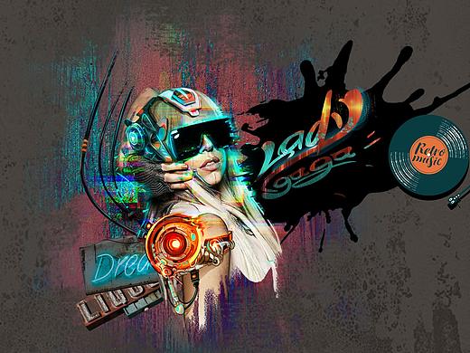 流行乐片头制作。 原创合成手绘作品