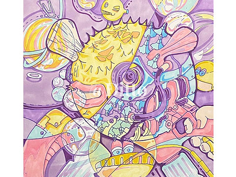 考研视觉传达设计/手绘马克笔作品-《海底世界》