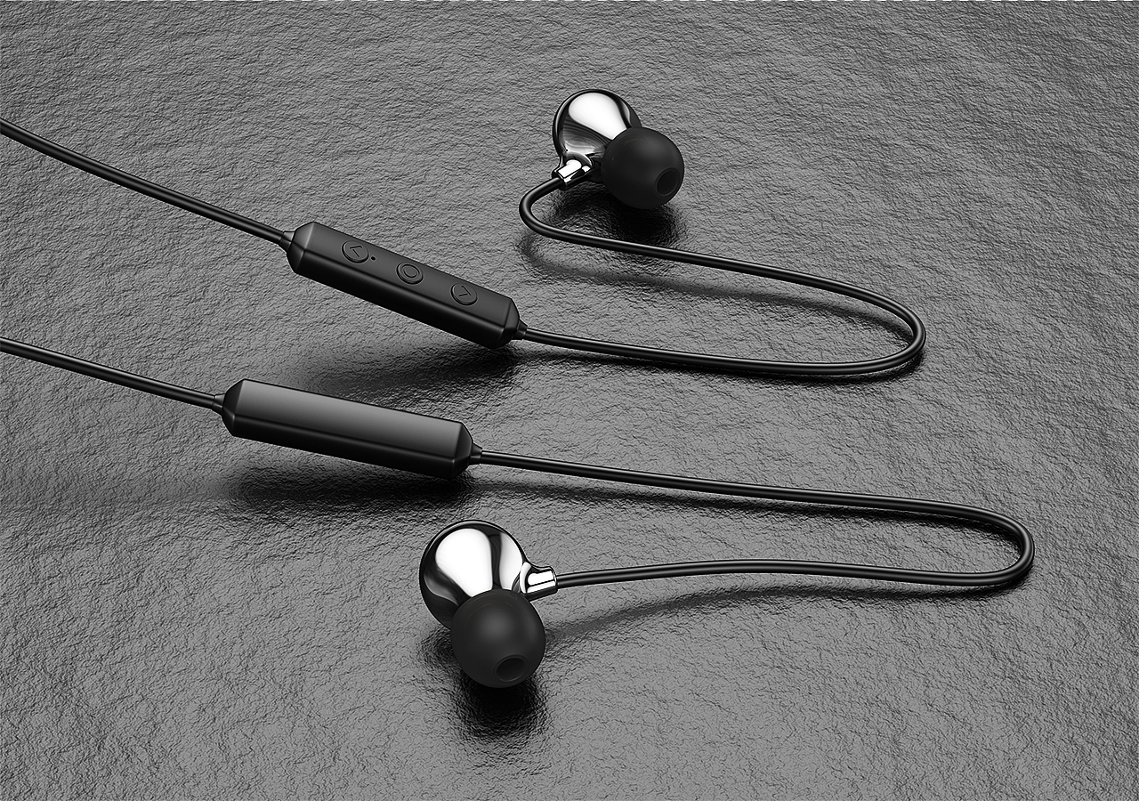 挂脖式耳机建模与渲染