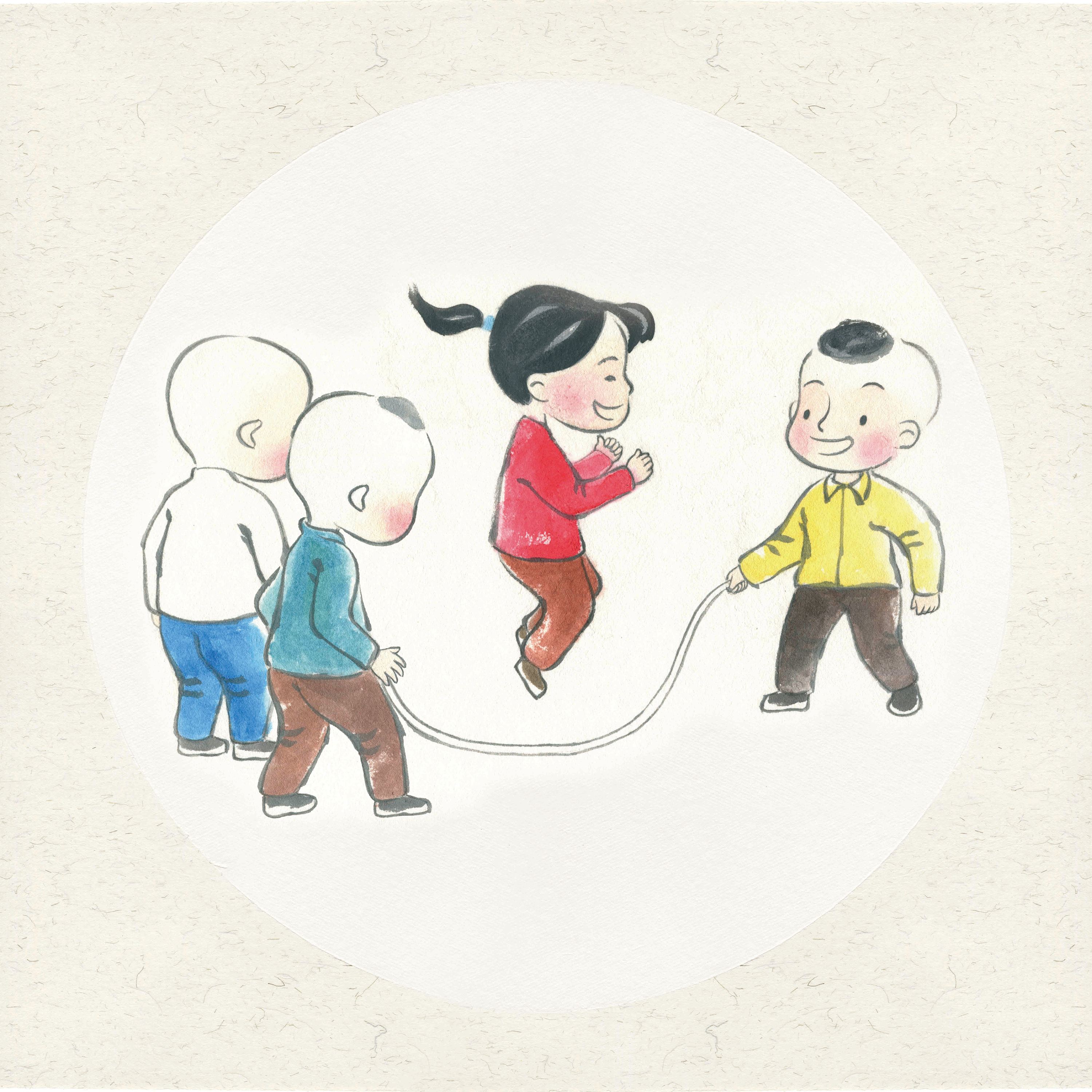 卡通开学季儿童跳绳插画图片素材免费下载 - 觅知网